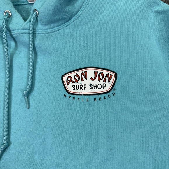 Ron Jon Surf Shop Hoodie Mens Small Blue Fleece Pullover Myrtle Beach Logo - Picture 4 of 10